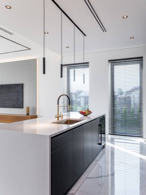 Özel bir ev, mutfağı olan bir stüdyo..