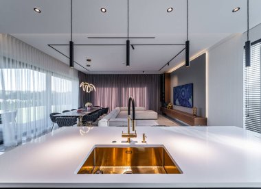 Özel bir ev, mutfağı olan bir stüdyo..