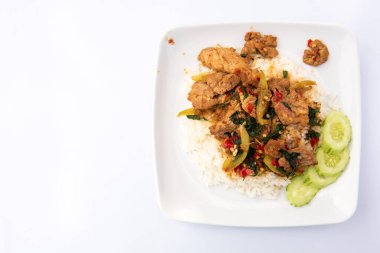 Kızarmış domuz ve pilav