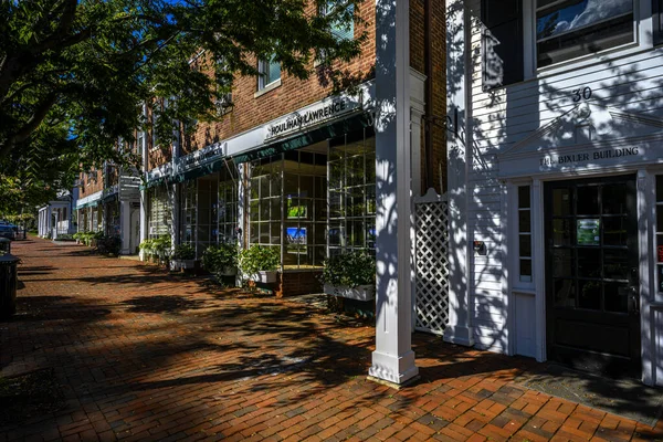 Old Post Road Bedford Village Historic District Sunny Summer Day — Stock Photo, Image