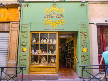 Homemade multi colored soap in a street of Marseille,  , Departement Bouches du Rhone, Region Provence Alpes, Cote d Azur, France