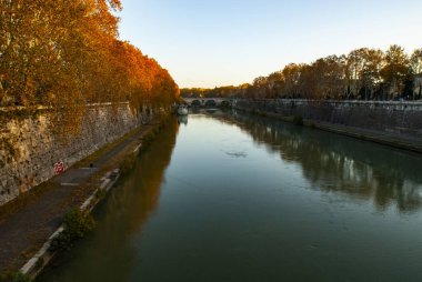 Lungotevere, Floransa 'nın Tiber Rıhtımı, Roma, Unesco Dünya Mirası Alanı, Latium, İtalya, Avrupa