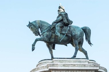 ALTARE DELLA PATRIA - The Monumento Nazionale a Vittorio Emanuele II ulusal bir anıttır. Piazza Venezia, Roma, İtalya, Avrupa 'daki Vittorio Emanuele II' de heykel