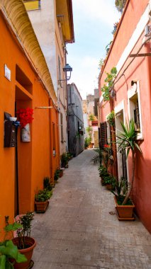 SASSARI, Corso Trinit yakınlarındaki eski şehir sokakları, İtalya, Sardunya 