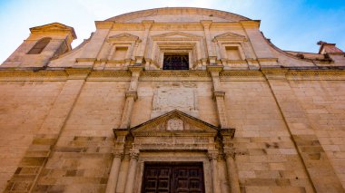 SASSARI, barok kilise manzarası chiesa di Sant 'Antonio Abate, Sassari, Sardinya, İtalya
