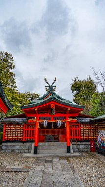 Japonya, KYOTO Nisan 2024: Japonya 'nın Kyoto kentindeki Fushimiinari Taisha ShrineTemple' ın güzel mimarisi