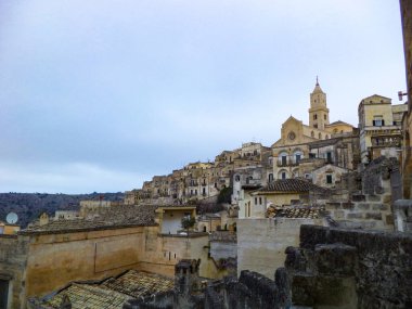 Matera, I Sassi di Matera, Basilicata, glimpse of the streets and ancient houses of Matera, I Sassi in Matera, Italy        