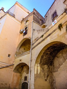 Matera, I Sassi di Matera, Basilicata, glimpse of the streets and ancient houses of Matera, I Sassi in Matera, Italy     