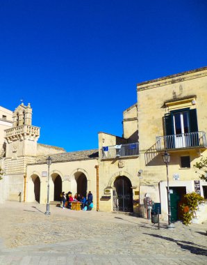Matera, I Sassi di Matera, Basilicata, glimpse of the streets and ancient houses of Matera, I Sassi in Matera, Italy     