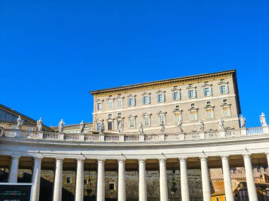 Vatican City, St.Peter's Square full of tourists for Christmas period with St.Peter's Basilica and the Egyptian obelisk, Rome, Italy, Europe clipart