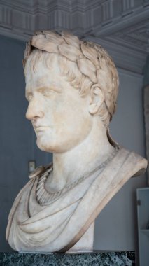 Museo Napoleonico, Palazzo Primoli, Rome, Italy. Statue in marble of Napoleon Bonaparte. 