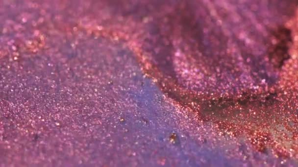 Шинно Розовая Красивая Краска Плавает Образуя Волшебный Боке Праздничный Абстрактный — стоковое видео
