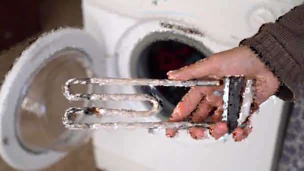 Faulty Electric Water Heater Scale Limescale Washing Machine Repair High — Video