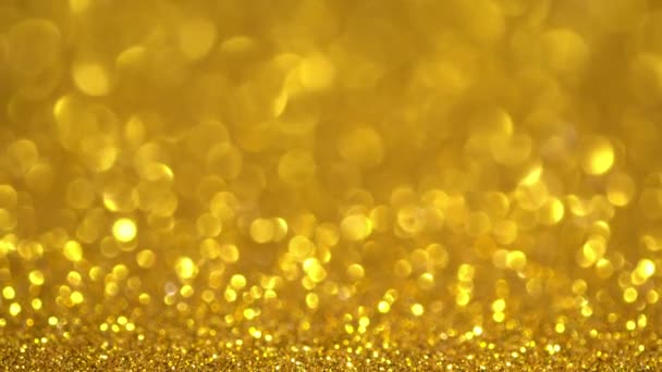 Fényes Arany Felület Flitterekkel Magic Bokeh Háttér Cristmas Kiváló Minőségű — Stock videók
