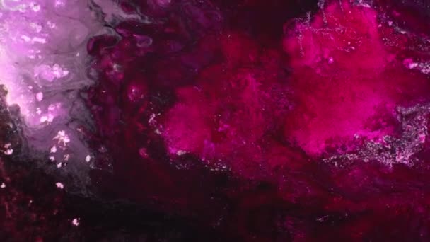Viva Magenta Bright Pink Red Ink Mix Movement Macro Surreal — Αρχείο Βίντεο