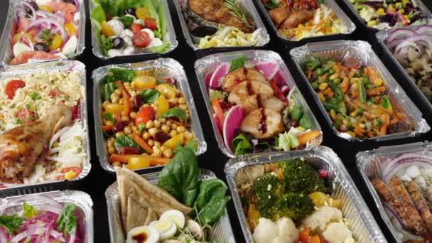 Food Delivery Takeout Boxed Lunches Catering Order Online High Quality — Vídeos de Stock