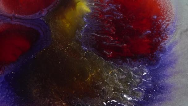Red Gold Purple Inkscape Fluid Art Liquid Marble Textures Plenty — Video Stock