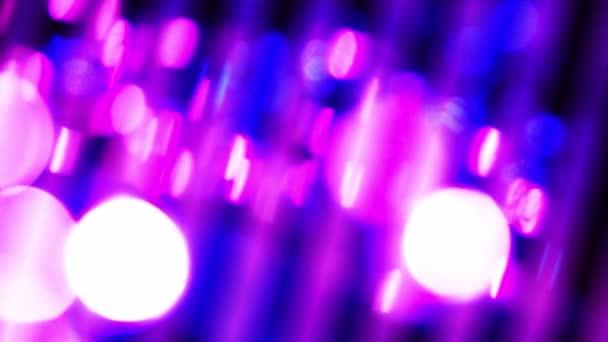 Retro Notte Digitale Neon Viola Blu Bokeh Raggi Filmati Alta — Video Stock
