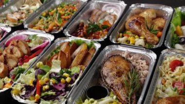 Bedava Noel yemekleri, yemekler ve yemek. Tatiller için sıcak yemekler. Yüksek kalite 4k görüntü