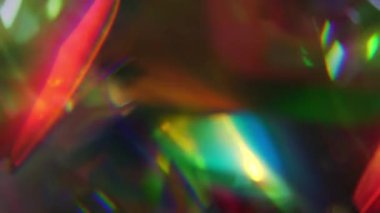 Işılda ve ışılda holografik parılda. Noel Işıkları Bokeh Efekti. Yüksek kalite 4k görüntü