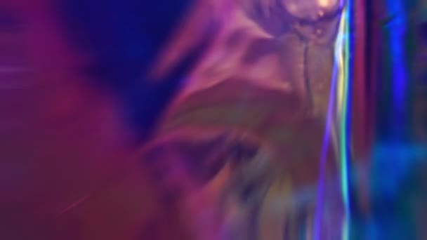 Prisma Cristal Luz Refração Fundo Arco Íris Textura Vidro Neon — Vídeo de Stock