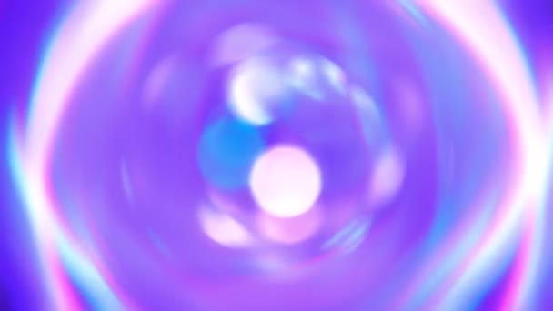 Ipnotizzante Olografico Vortice Spirale Transizione Animazione Colori Viola Fluo Rosa — Video Stock