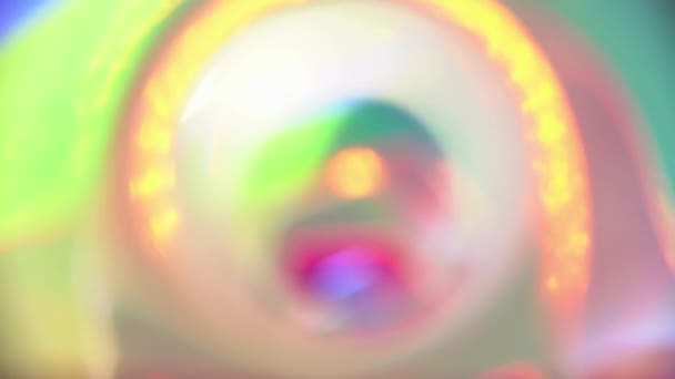 Luminoso Arcobaleno Astratto Brillante Cerchio Organico Vorticoso Illuminazione Digitale Formazione — Video Stock