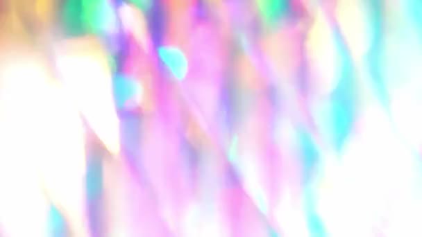 Reflejando Prisma Pastel Unicornio Colores Rosa Púrpura Verde Azulado Luces — Vídeos de Stock