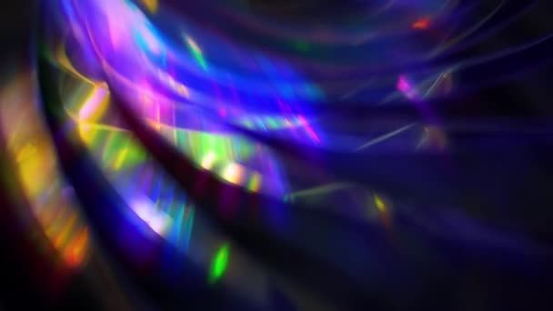 이리드센트 스파클 Led 무지개 빛나는 프리즘을 광선의 휴일에 배경입니다 고품질 — 비디오