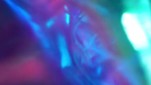 Cam Neon Mor Dijital Holografik Arka Plan Prizma Kristal Işık — Stok video