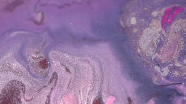Abstract Fluid Art Background Light Purple Lilac Colors Liquid Marble — Stock Video