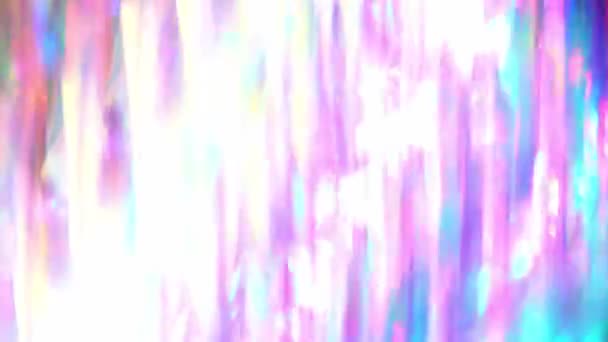 Lucentezza Iridescente Prisma Diamante Sfaccettature Blu Rosa Sfumatura Liscia Sfondo — Video Stock
