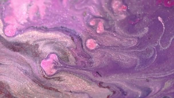 Abstract Fluid Art Background Light Purple Lilac Colors Liquid Marble — Stock Video