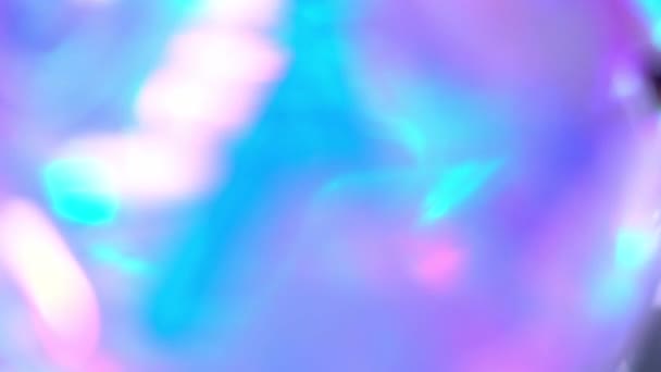 Holográfico Arco Íris Iridescente Pastel Roxo Rosa Teal Azul Cores — Vídeo de Stock