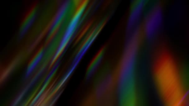 彩虹光泄漏棱镜颜色 全息图摘要多色背景 光的散射 高质量的4K镜头 — 图库视频影像
