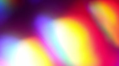 Optik Kristal Prizma Bokeh Işınlar. Bulanık pembe gökkuşağı soyut arkaplanı. Neon ışınları yanıp sönüyor. Yüksek kalite 4k görüntü