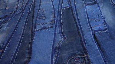 Kot bacakları, kot parçaları, kot kumaş, mavi kot kumaş. Yüksek kalite 4k görüntü