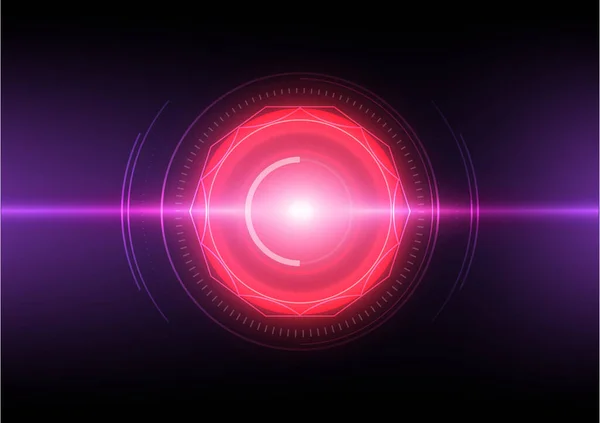 Abstract Technologie Laser Wetenschap Interactie Concept Rode Energie Bal Achtergrond — Stockvector