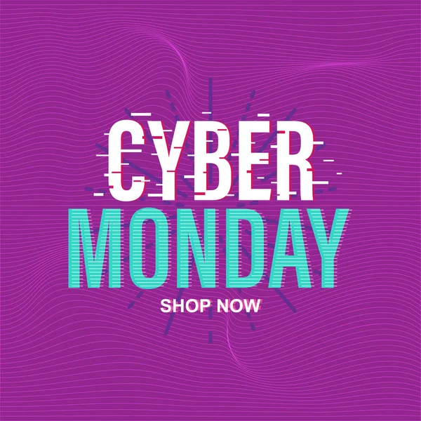 stock vector cyber monday banner with typography on purple abstract background, business ecommerce discount