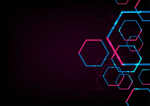 Hexagon Vetenskap Abstrakt Bakgrund Nätverk Teknik Grafisk Vektor — Stock vektor