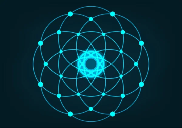 Technologie Connexion Résumé Fond Chimie Formule Science Symbole Atome Neutron — Image vectorielle