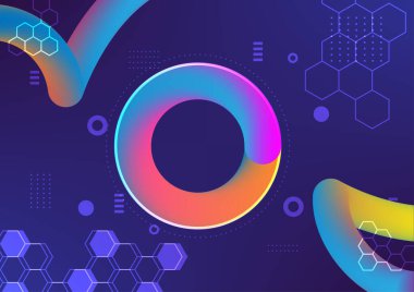 Çember çerçeve canlı rengine sahip soyut arkaplan