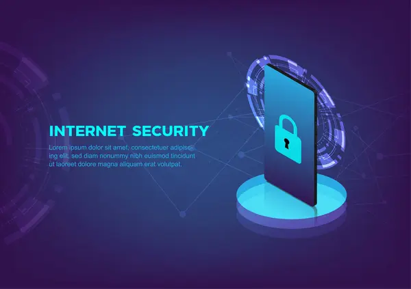 Conexión Seguridad Internet Empresarial — Vector de stock