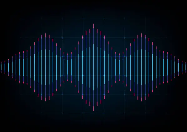 Tecnología Línea Futirstic Onda Sonora Digital Ecualizador Voz Señal Sonar — Vector de stock