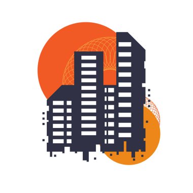 İnşaat ve güneş düz geometrik şekil tasarımı