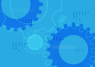 Soyut teknoloji endüstrisi mekanik donanım. Teknisyen dijital mühendislik arka planı ve dişlileri