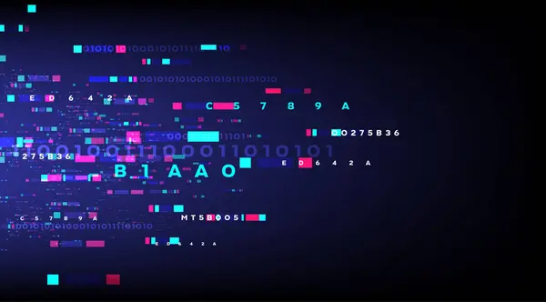 数字密码网络和二进制代码 算法计算机编码概念 摘要通信数据传输技术布局 方格线彩色背景 — 图库矢量图片#