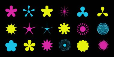 Soyut yıldız sembolü seti