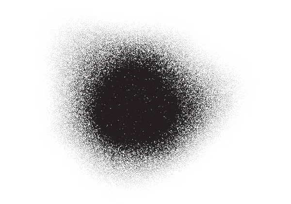 Cercle Bruit Granuleux Grain Pois Noirs Motif Dégradé Rond Demi — Image vectorielle