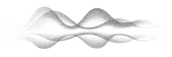 Tatouage Onde Sonore Bruit Granuleux Onde Points Pointillisme Avec Dégradé — Image vectorielle